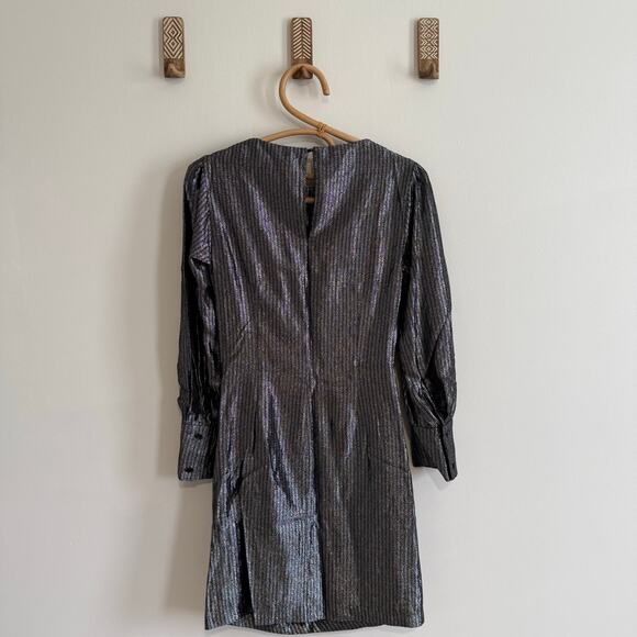 NWT Maje Ralery Metallic Mini Dress in Argent Silver - 36 (Small) - Picture 6 of 6